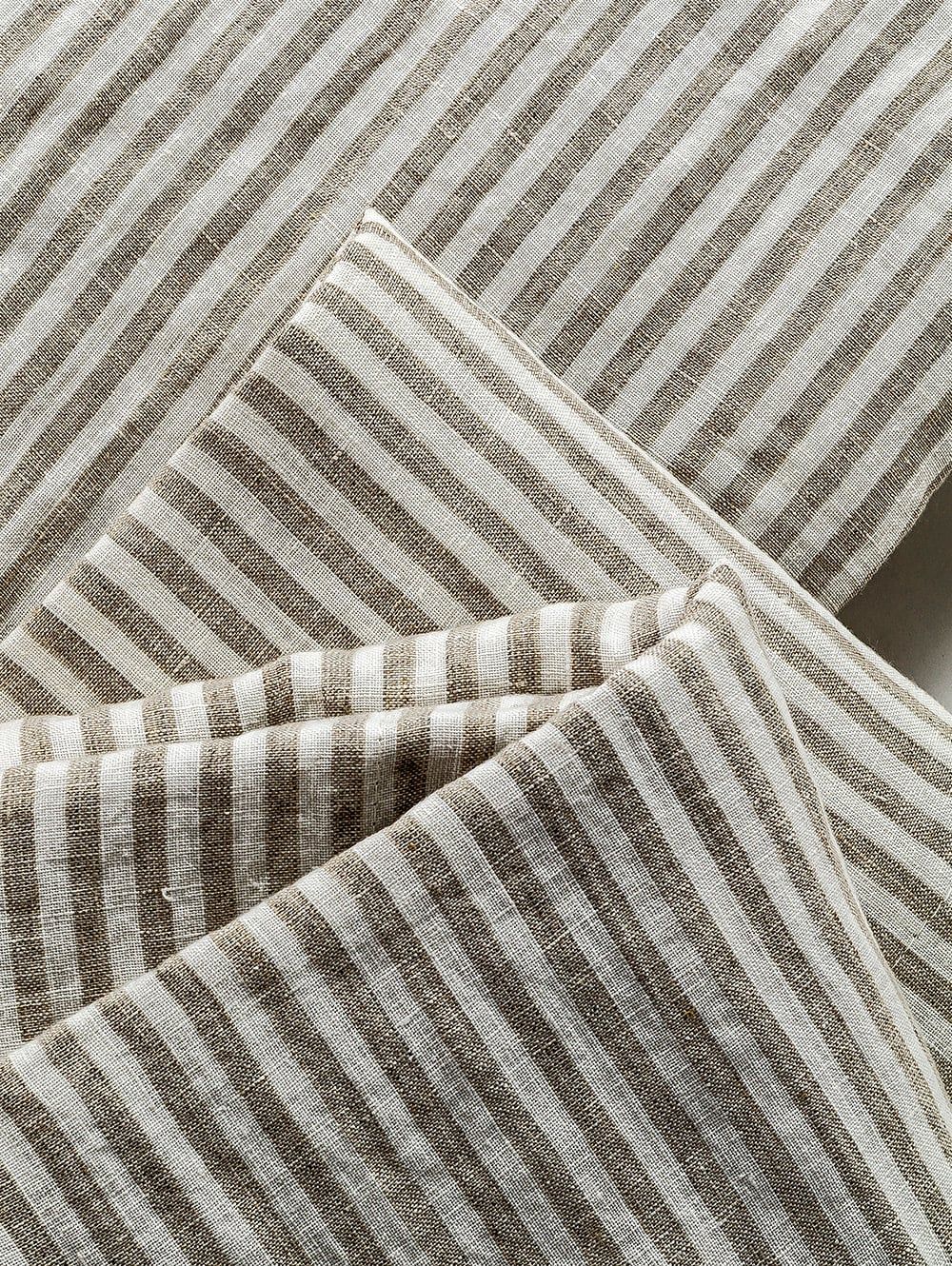 FUNDA DE LINO THESS OATMEAL STRIPE SUPER KING 285 X 250