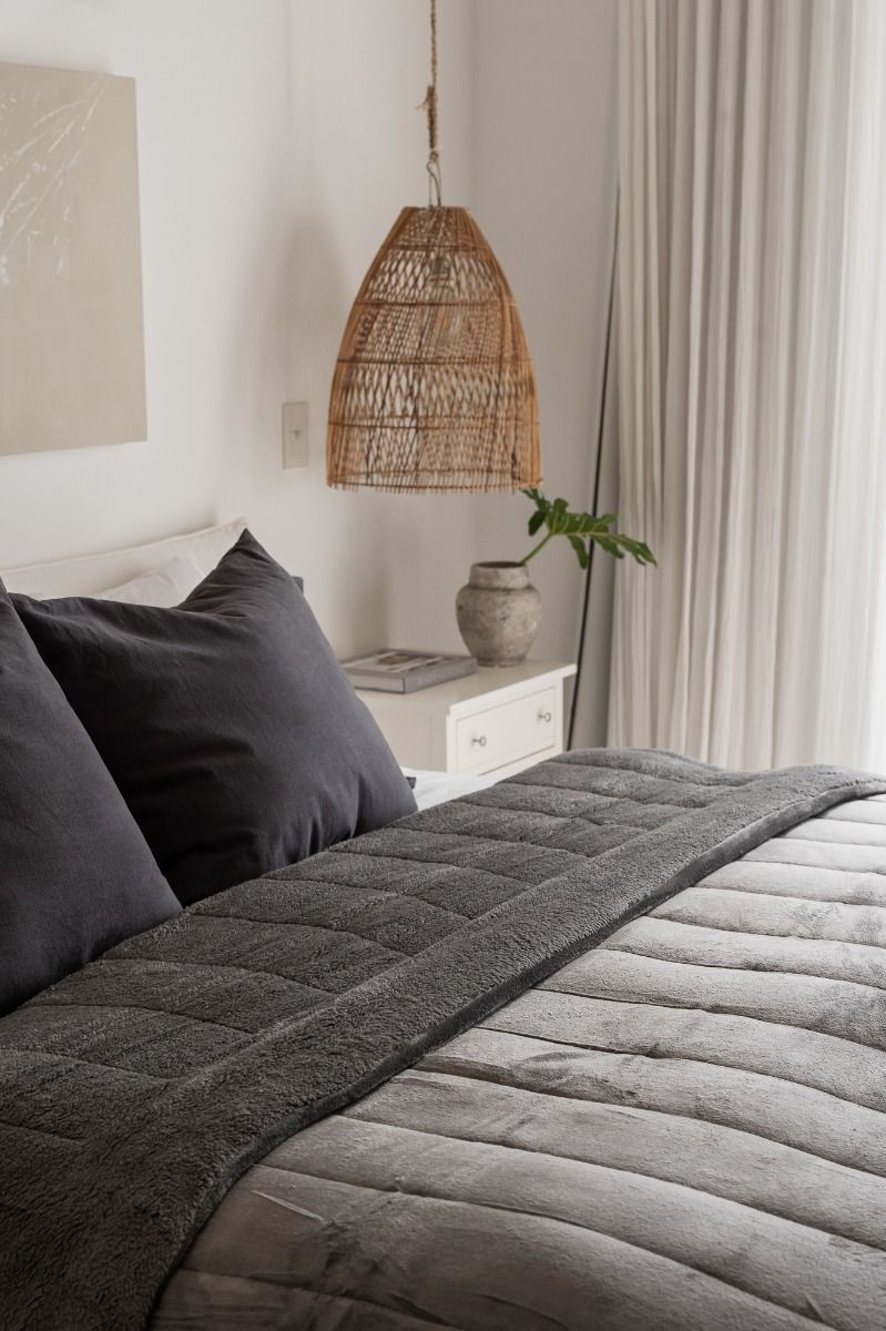 EDREDON FLANNEL PETRA QUEEN GREY