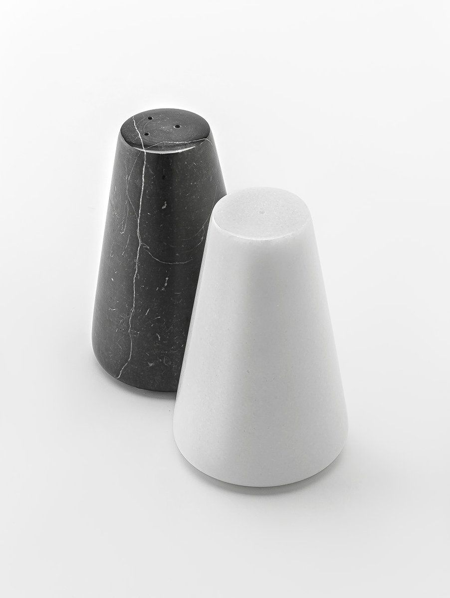 SALERO Y PIMENTERO ARLO MARBLE WHITE & BLACK