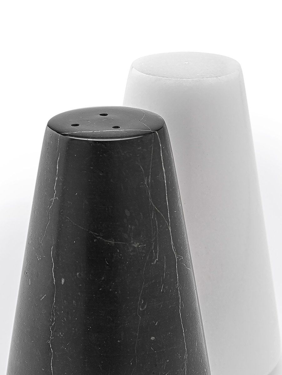 SALERO Y PIMENTERO ARLO MARBLE WHITE & BLACK
