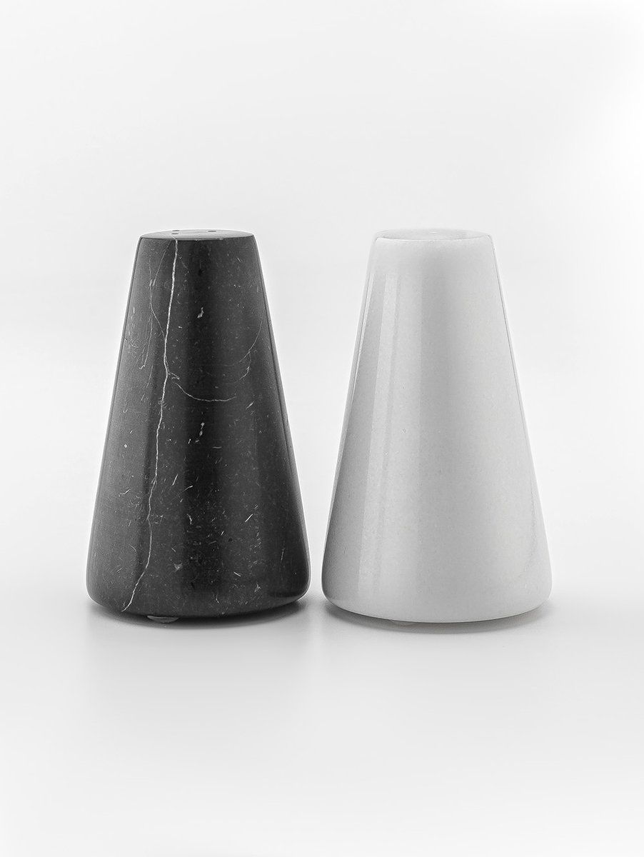 SALERO Y PIMENTERO ARLO MARBLE WHITE & BLACK
