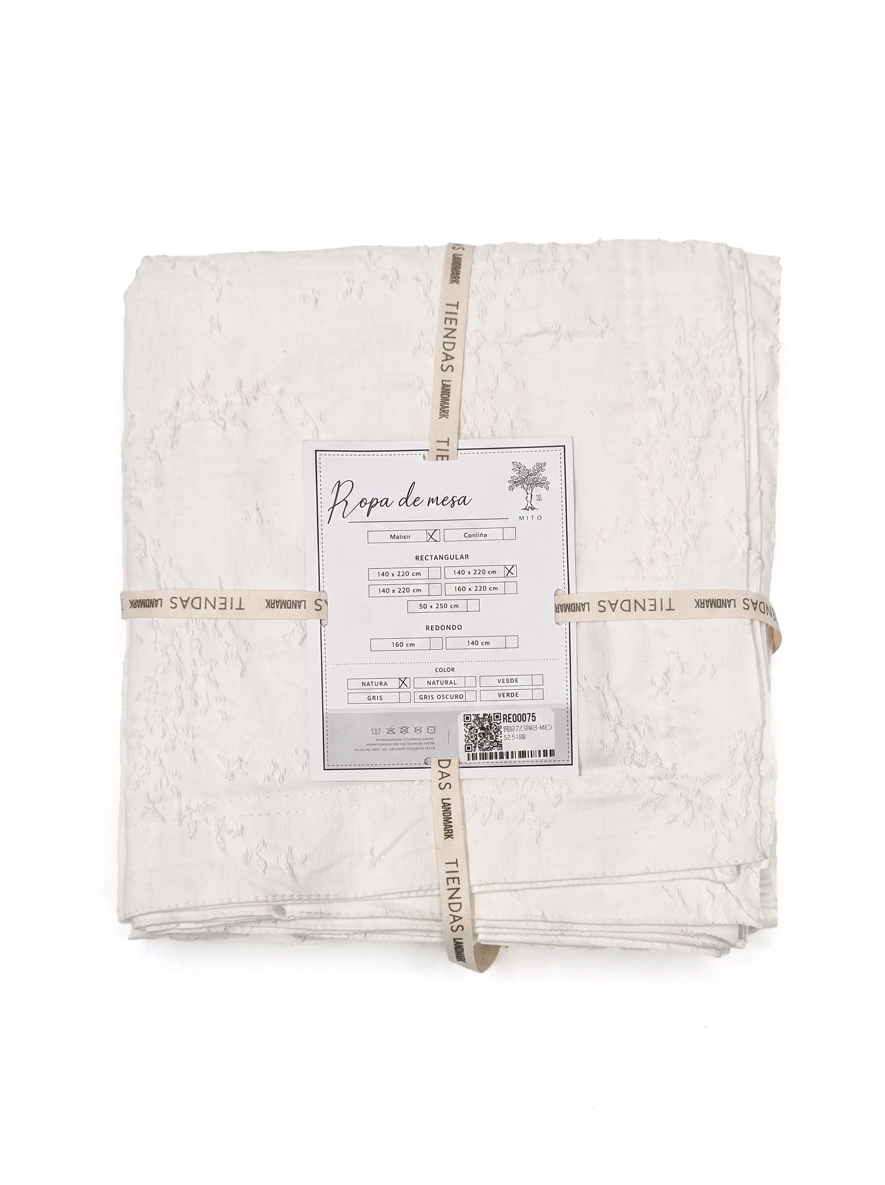 MANTEL GAIA BLANCO 270 X 150