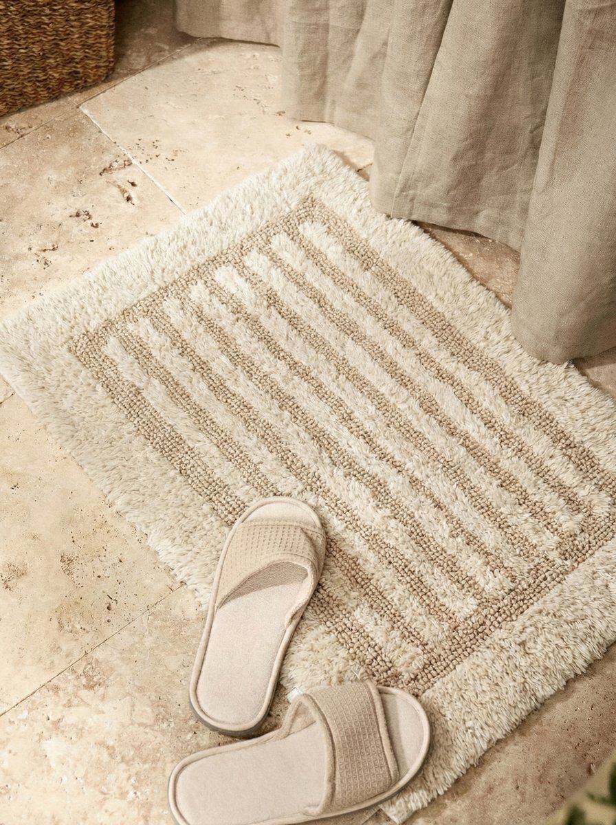 ALFOMBRA DE BAÑO REVERSIBLE ATHOL BEIGE 70 X50