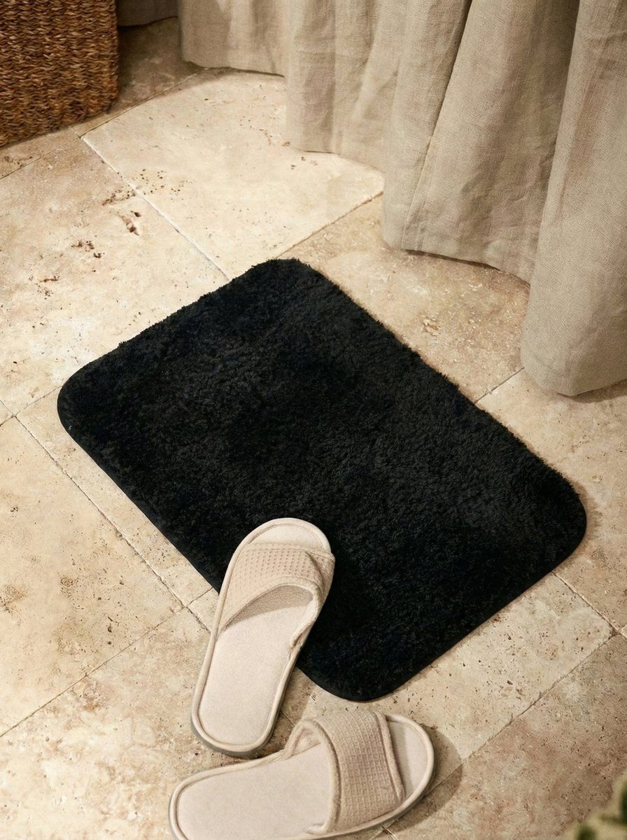 ALFOMBRA DE BAÑO BOSTON NEGRO 80 X 50
