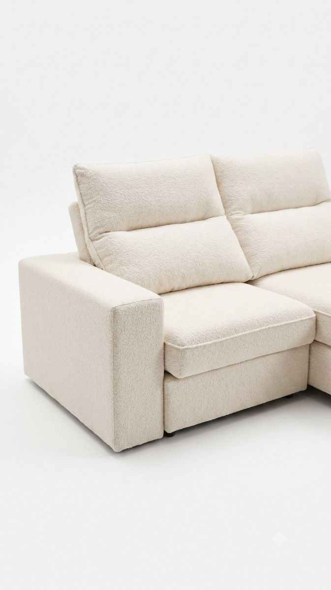 SOFA RECLINABLE MORA WHITE BOUCLE