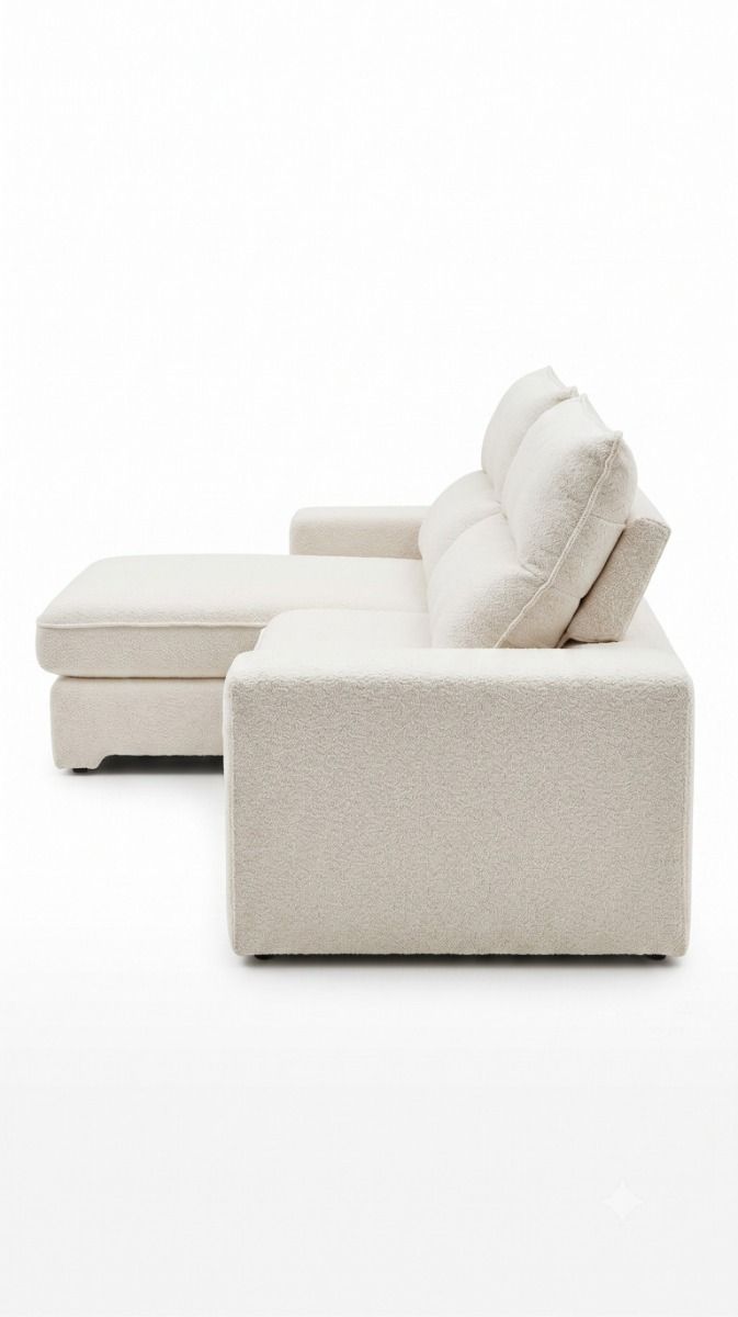 SOFA RECLINABLE MORA WHITE BOUCLE