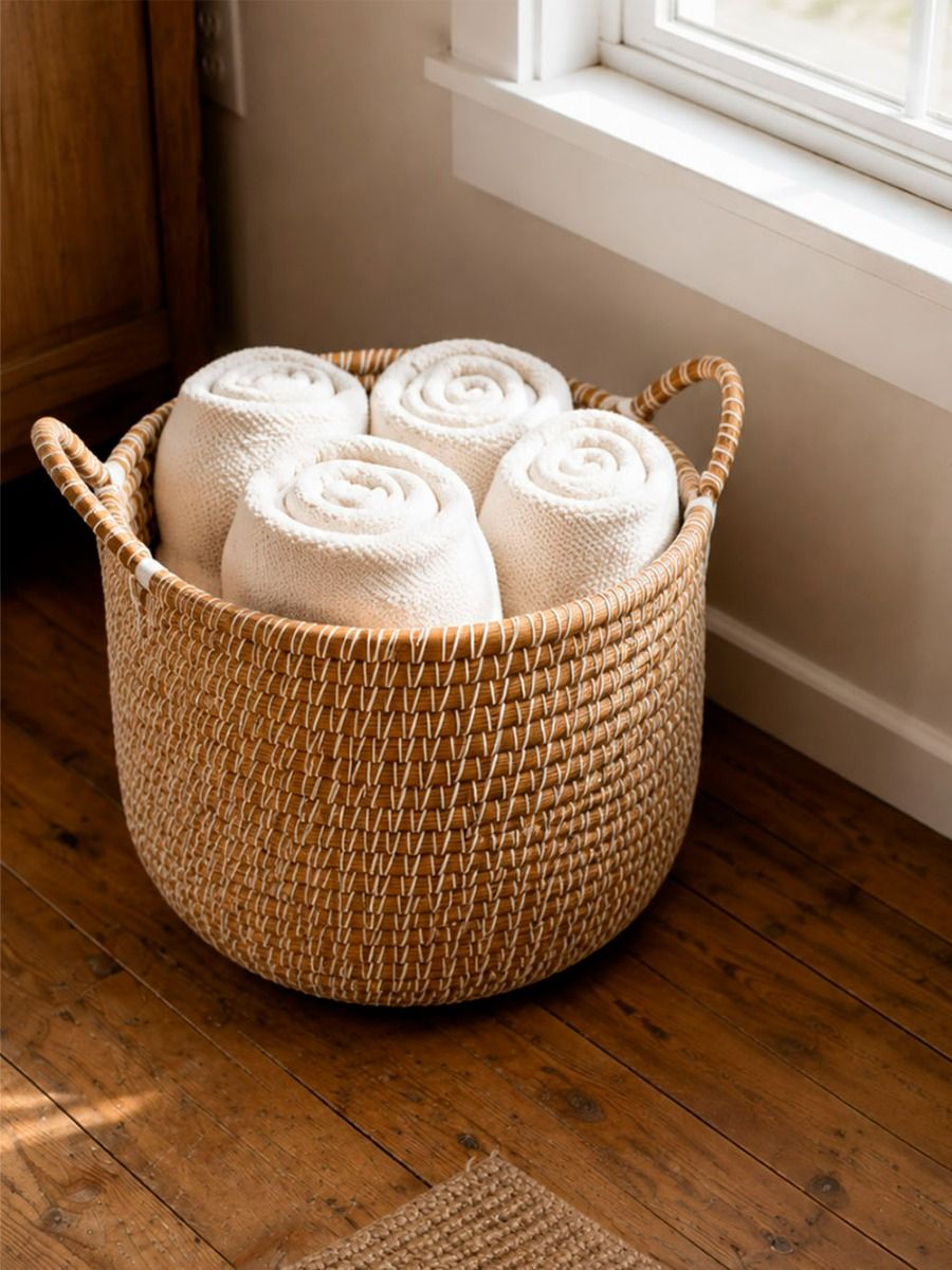 CANASTO ANIKA NATURAL & WHITE S