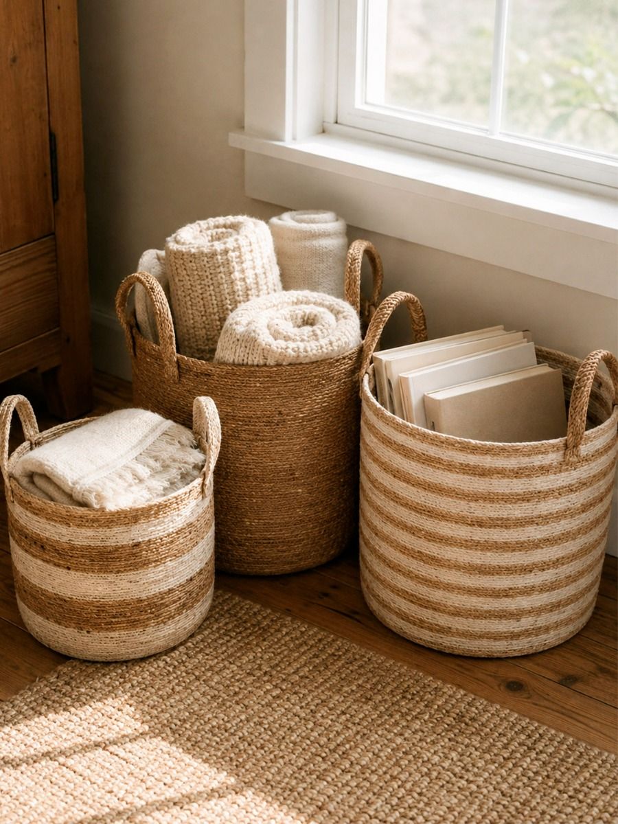 CANASTO JANNA NATURAL & WHITE S