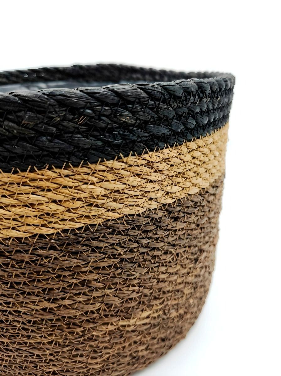 CONTENEDOR RINA GRAY NATURAL & BLACK M