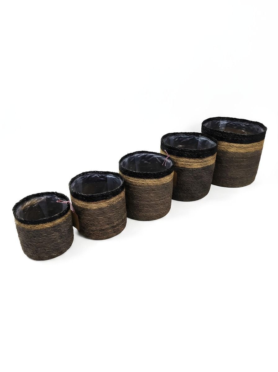 CONTENEDOR RINA GRAY NATURAL & BLACK L