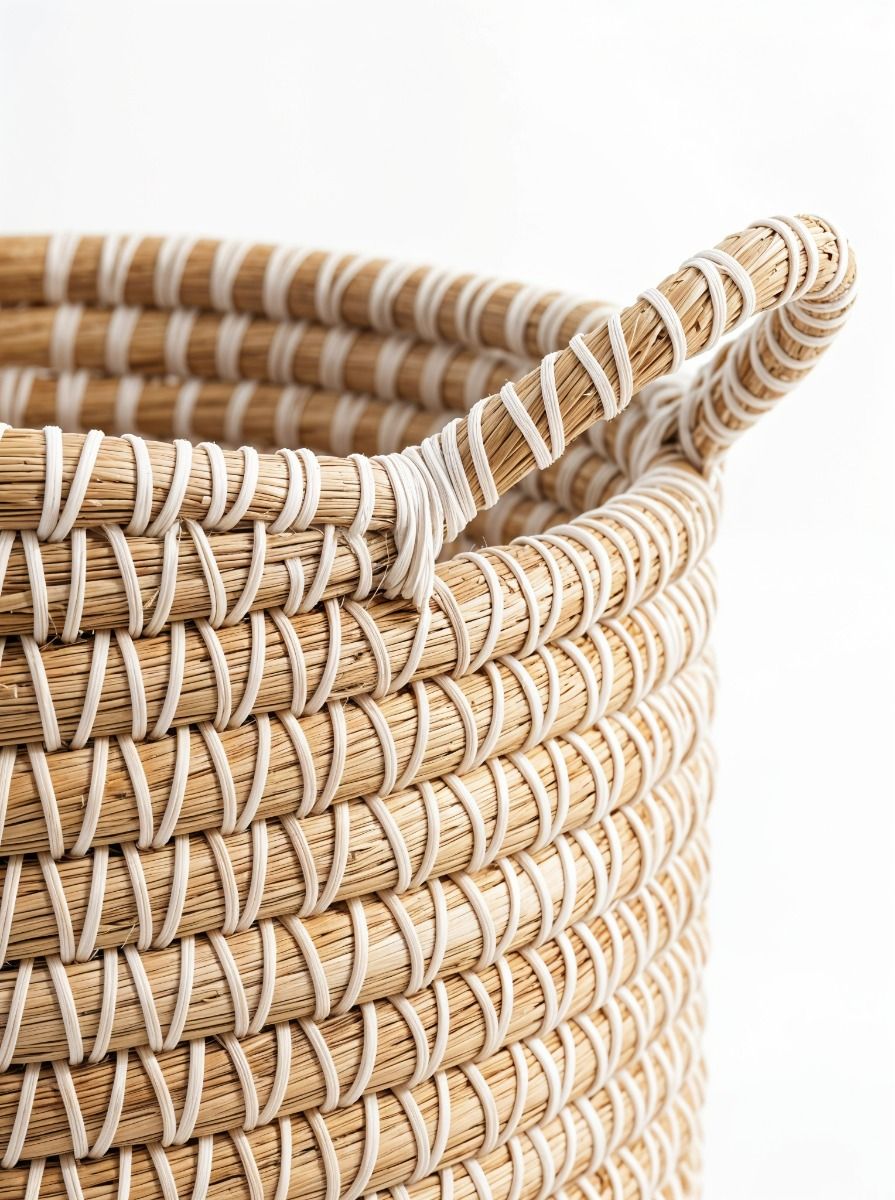 CANASTO ANIKA NATURAL & WHITE L