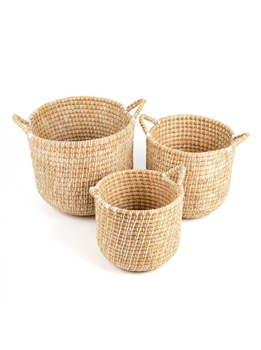 CANASTO ANIKA NATURAL & WHITE M