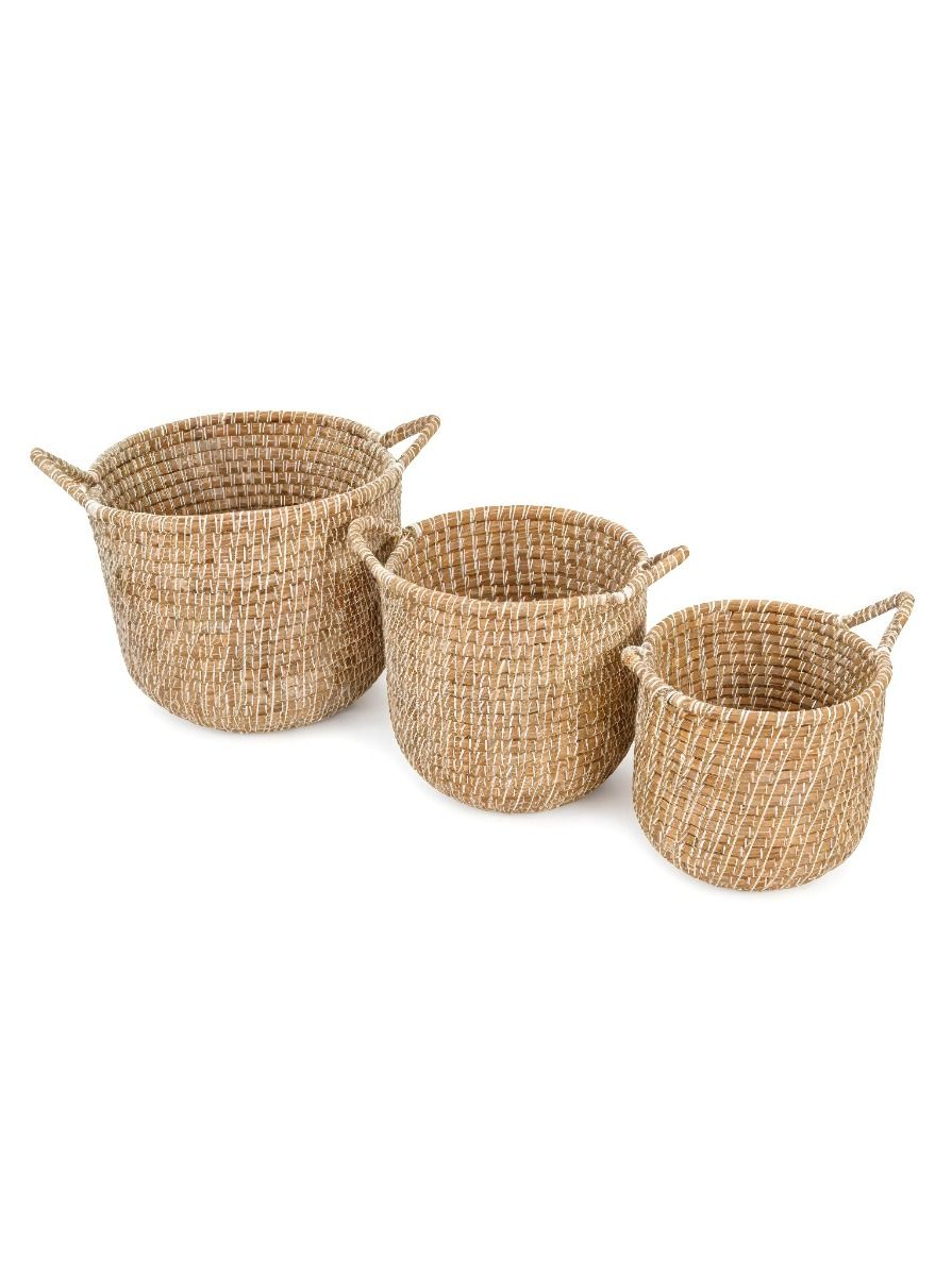 CANASTO ANIKA NATURAL & WHITE L